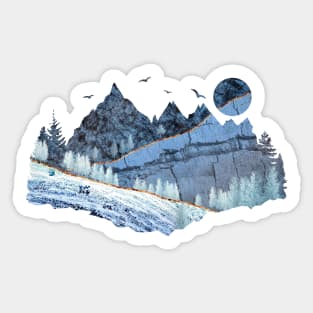 The Blue Marble Mountains by Winter Sticker